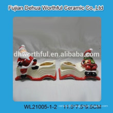 Merry christmas ceramic candle holder with book design